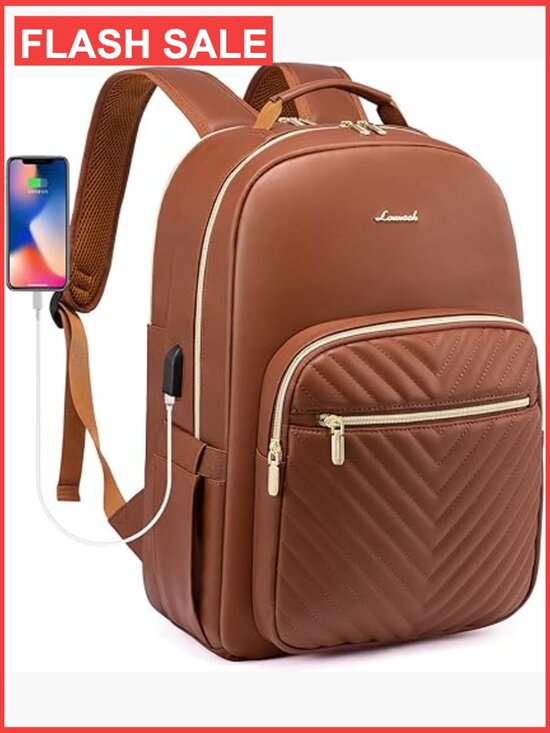 Women\'s Laptop Backpack Large Capacity Travel Work Bag USB Port 15.6\